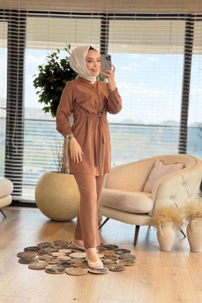 2547 Tencel Kuşaklı Takım Taba