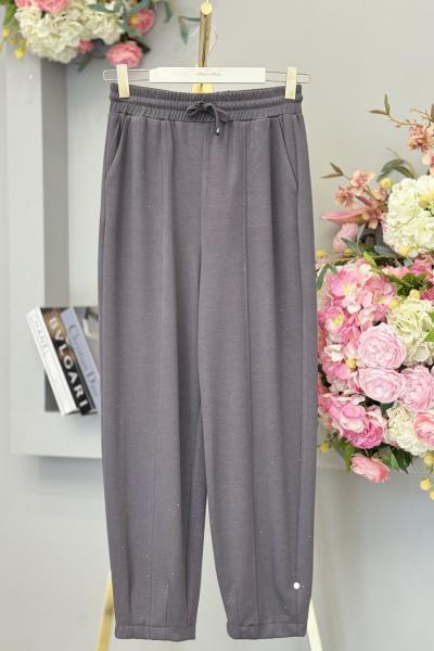 25503 Üstü Taş Baskılı Pantolon Antrasit