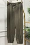 25551 Beli Lastikli Paçası Dikişli Pantolon Haki