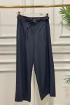 26116 Kemerli Bol Paça Pantolon Lacivert