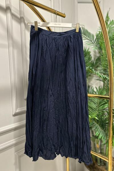 27014 Kırışık Etek Lacivert