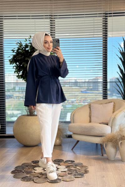 2755 Dikiş Detaylı Yırtmaçlı Sweat Antrasit