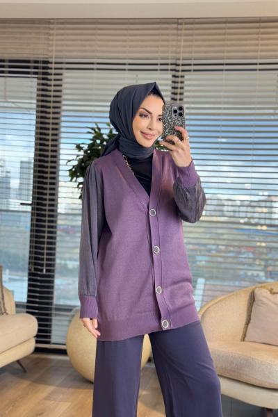 288 Kupra Kumaş Kol Hırka Gül