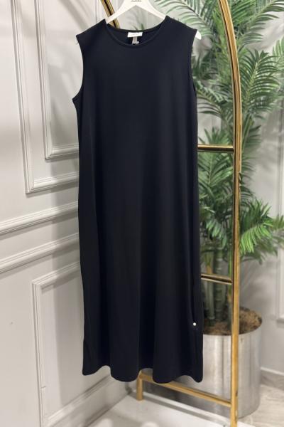 2884 Sıfır Kol Uzun İçlik Siyah