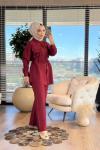 2983 Robası Cep Detaylı Takım Bordo