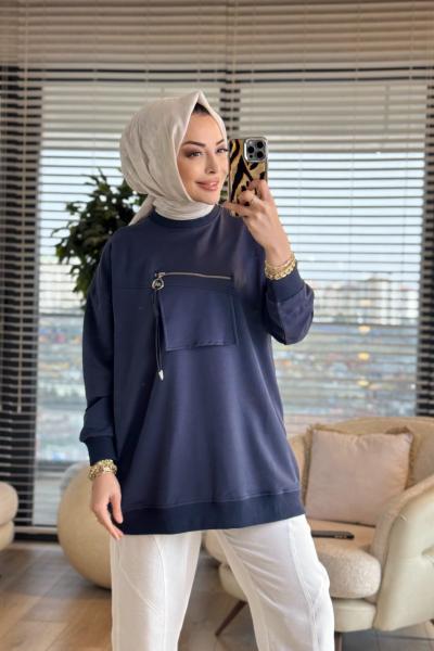 3051 Cebi Fermuar Detaylı Sweatshırt Antrasit