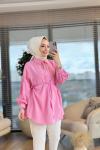 313-3 Tencel Roba Dikişli Gömlek Pembe