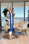 31589 Etnik Desen Baskılı Hırka Lacivert