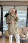 3278 Cepleri Taş Detaylı Midi Boy Kap Haki