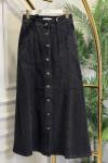 3321 Kot Önü Düğme Ve Dikişli Etek Siyah