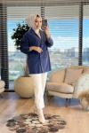 34453 Modal Oversize Ceket Lacivert