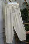 34691 Konik Keten Pantolon Bej