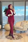 34720 Taşlı Kol Detaylı Ceket Bordo