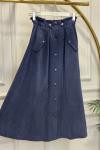 35081 Cepli Çıtçıtlı Modal Etek Lacivert