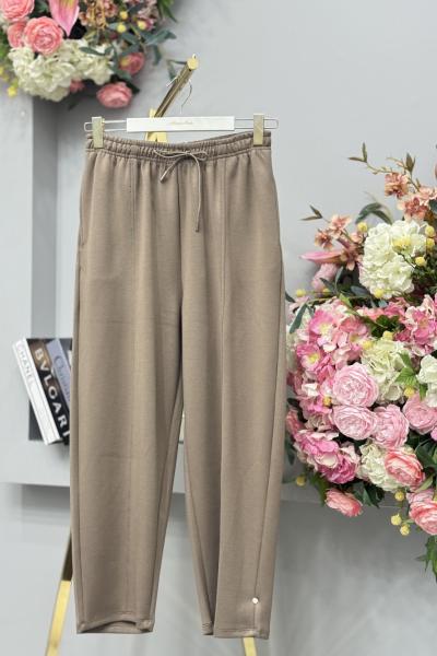 35800 Kesik Detaylı Konik Pantolon Vizon