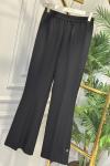 3926 İspanyol Paça Beli Lastikli Pantolon Siyah