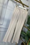 3926 İspanyol Paça Beli Lastikli Pantolon Bej
