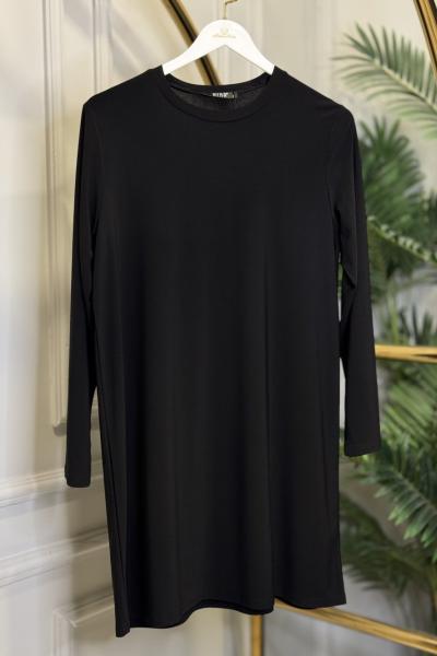 3945 Uzun Kol Orta Boy Bluz Siyah