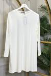 3945 Uzun Kol Orta Boy Bluz Ekru