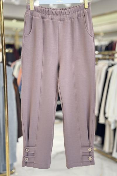 3952 Paçası İki Düğme Ve Biritli Pantolon Bej