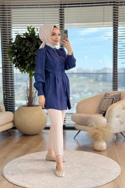 4157 Nare Gömlek Lacivert