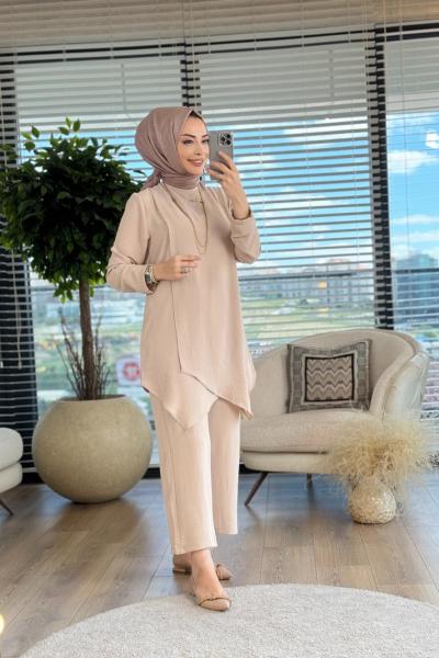 4194 Ön Kruvaze Ayrobin Takım Bej