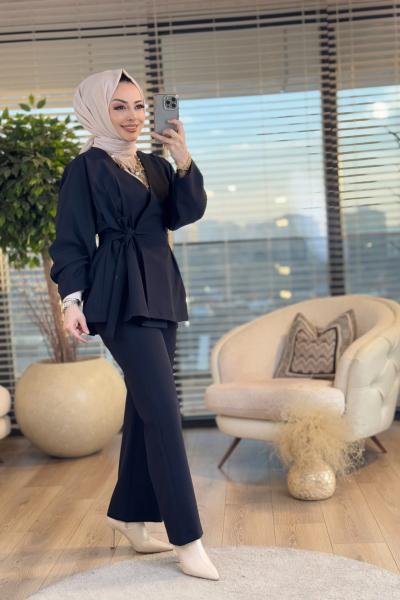 4324 Yandan Bağlamalı Takım Siyah