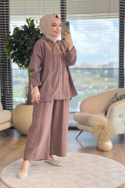 4367 Lyocell Takım Kahve