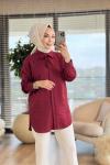 4369 Tencel Gömlek Bordo