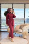 4387 Ön Düğmeli Ve 3 Cepli Takım Bordo