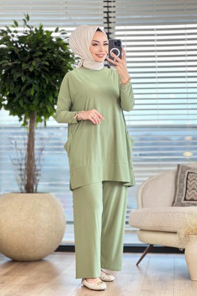 5015 Yanları Cepli Sandy Takım Çağla