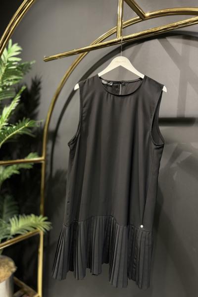 5501 Etek Ucu Piliseli Uzun İçlik Siyah