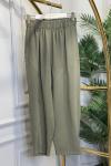 5596 Keten Dikiş Detaylı Parçalı Pantolon Haki