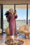 5674 Tencel Fermuarlı Uzun Tunik Mürdüm