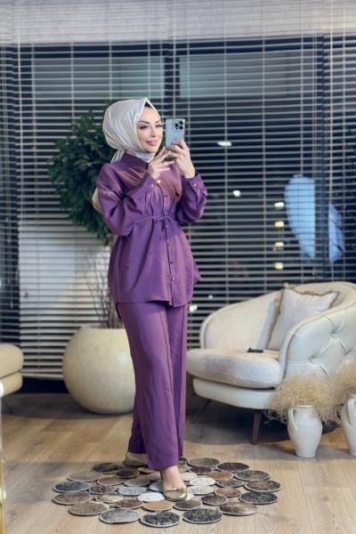 5782 Cep Kapağı Detaylı Takım Mürdüm