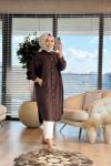 5808 Metal Düğmeli Uzun Tunik Kahve