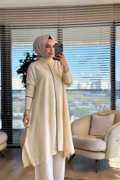 5865 Sırma Triko Panço Ekru