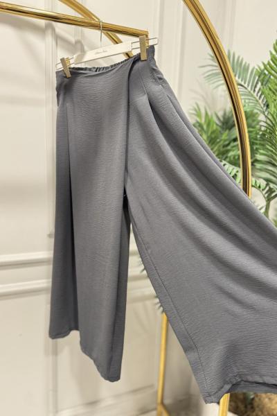 6112 Önü Parçalı Pantolon Etek Antrasit