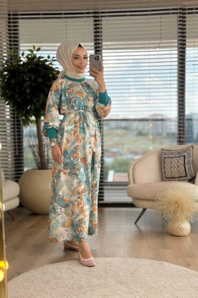 6170 Şal Desen Elbise Benetton