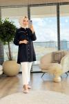 6241 Sol Roba Sim Kordon Detaylı Tunik Siyah