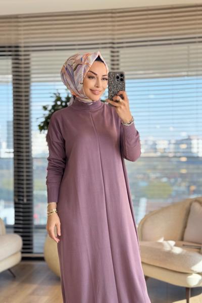 7017 Öpücük Yaka Vanezia Elbise Gül