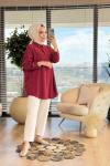 7351 Tencel Gömlek Bordo