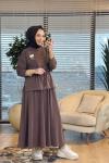 7462 Robası Dikişli Broşlu Takım Kahve