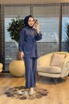7470 Patı Üç Düğmeli Takım Lacivert