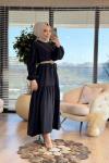 8080 Modal Katlı Elbise Siyah