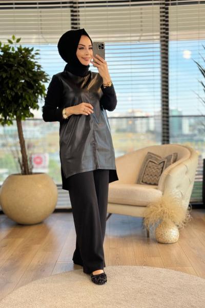 8442 Ön Deri Takım Siyah