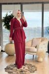 8491 Omuzları Dikişli Takım Bordo