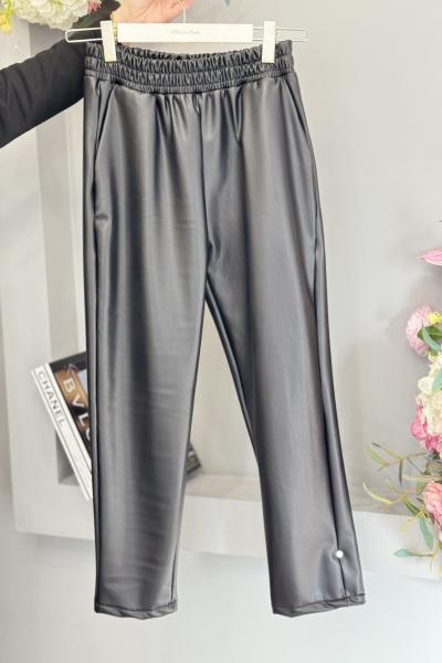 Hwn6263 Deri Havuç Pantolon Siyah