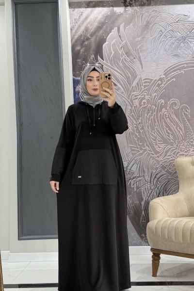 Clara kapitone elbise Siyah