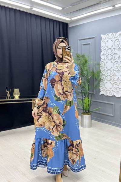 LAVİNYA ELBİSE Mavi